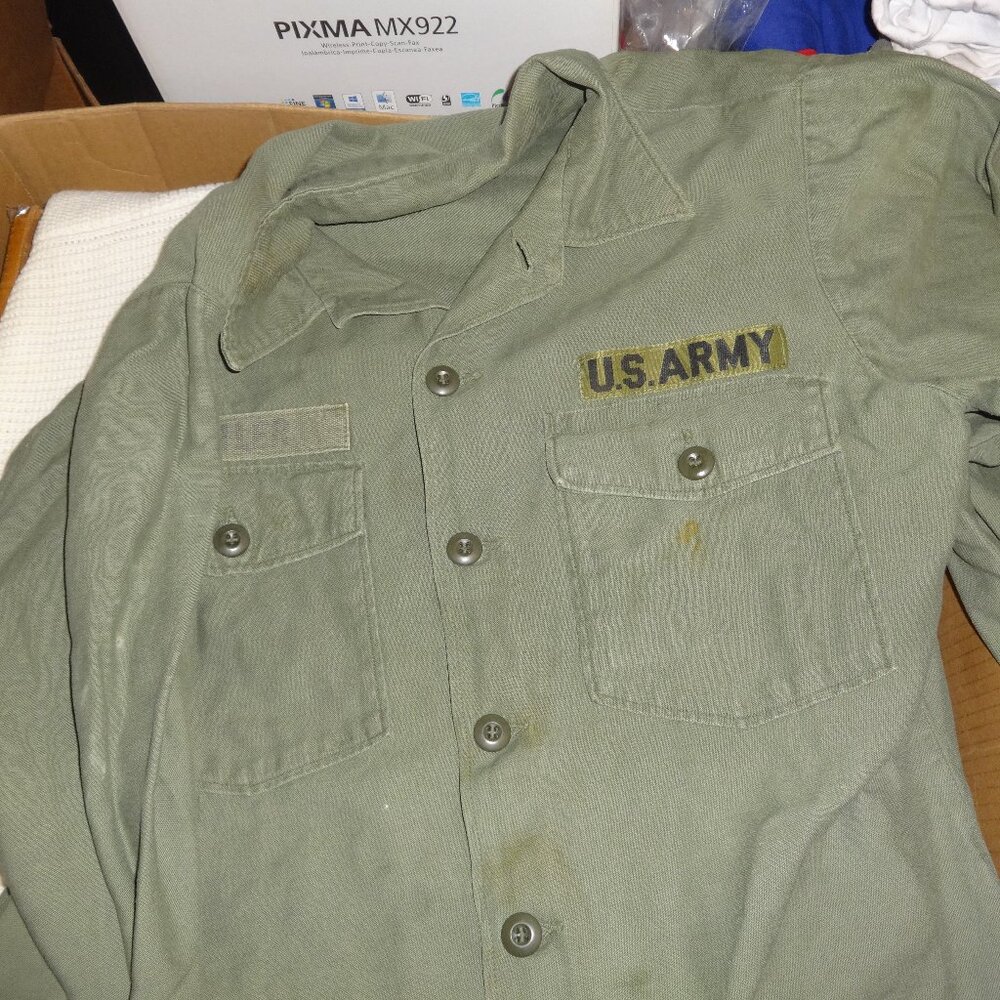 ARMY LONG SLEEVE MENS SHIRT GREEN SIZE LARGE